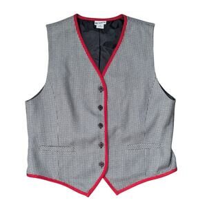 Vintage‎ Tailored Vest Women 12 Preppy Academia Grandpa Office Career 2for30nbv